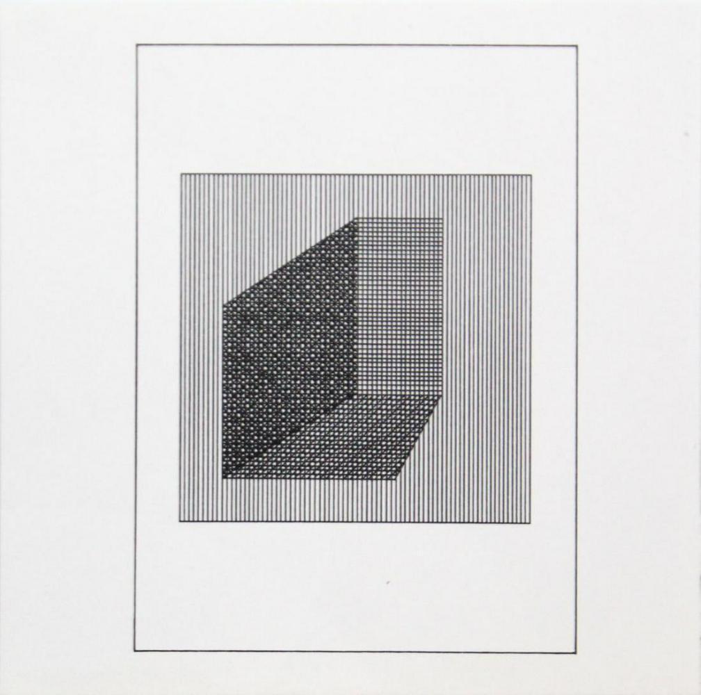 Sol Lewitt - Silkscreen from the Suite "Ficciones": Artist: Sol Lewitt Title: Untitled from the Suite "Ficciones" Year: 1984 Dimensions: 8in. by 8in. Edition: From the rare limited edition Publisher: Limited Editions Club, New York Suite: Ficciones Med