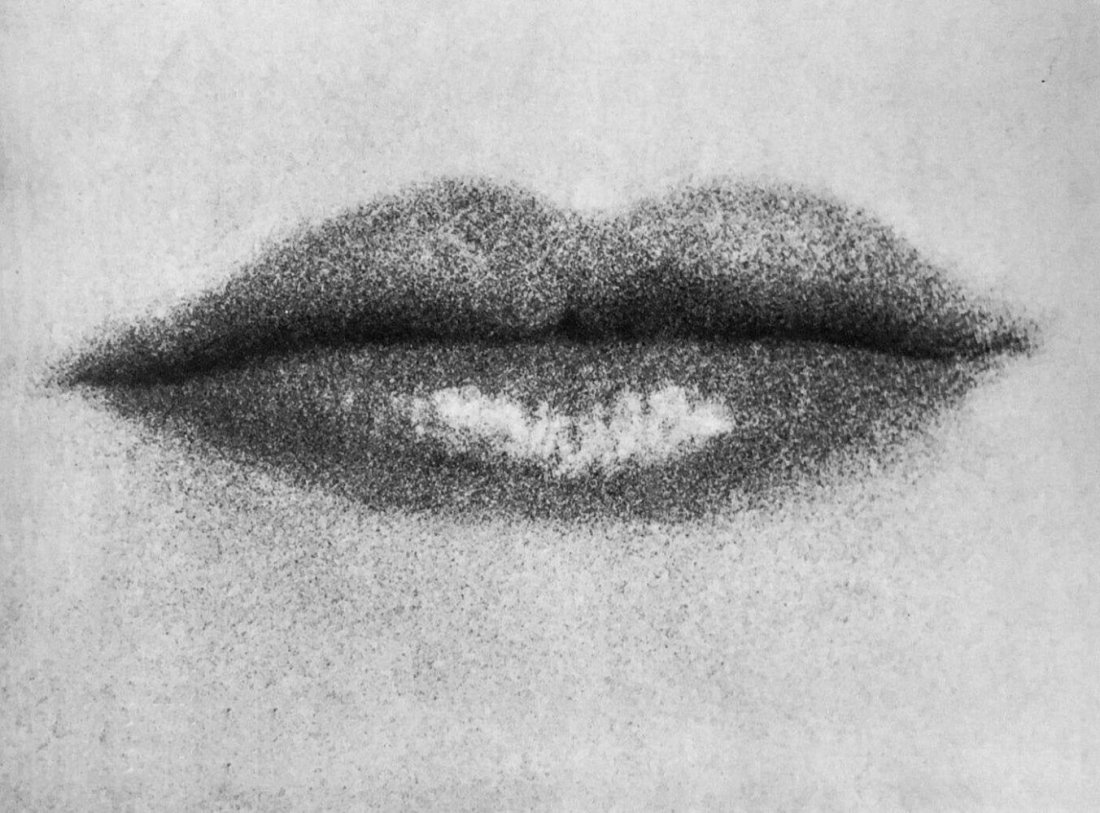 MAN RAY, Female LIPS - 1930 - Photo Engraving: Photographer: Man Ray (American born, 1890 - 1976) - Considered one of the most influential artists of the 20th century Man Ray lived most of his life in Paris, France. Best described as a modernist, 
