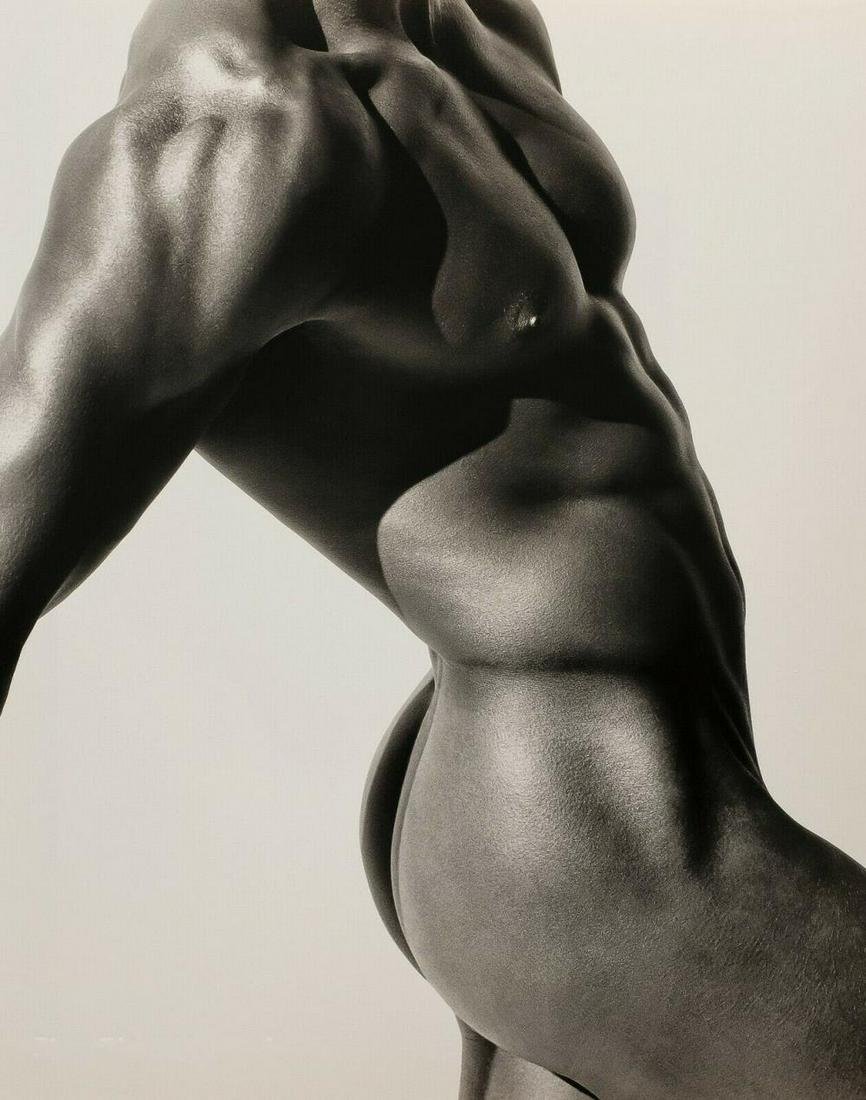 HERB RITTS, Torso Muscle Body, 1990: Photographer: Herbert "Herb" Ritts (American, 1952 - 2002) - renowned fashion, art and celebrity photographer.Subject: "Paul, Torso, Los Angeles".Date Of Negative: 1990Type Of Print: Fine Duotone Phot