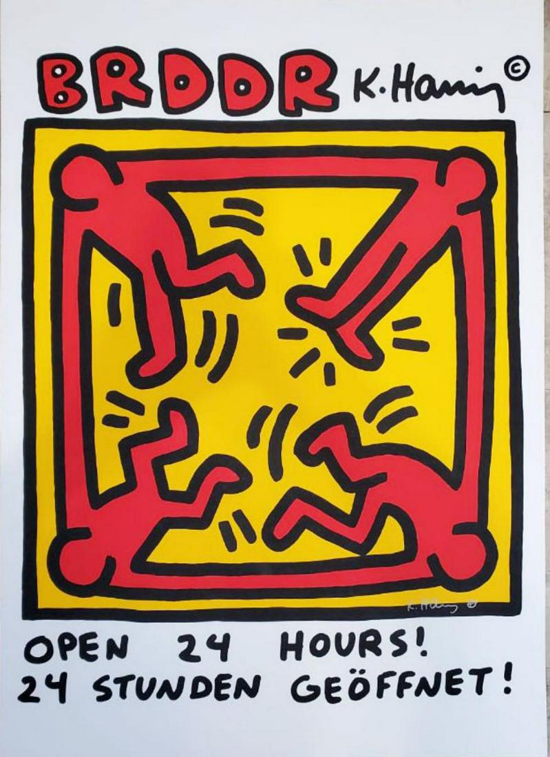 Keith Haring - BRDDR - 1989 Hand Signed Screen Print: original Hand signed silkscreen by Keith Haring in perfect condition for the opening of the wall in 1989. Dimensions: ca. 32 x 23 inches This historical document by Keith Haring was formed in November
