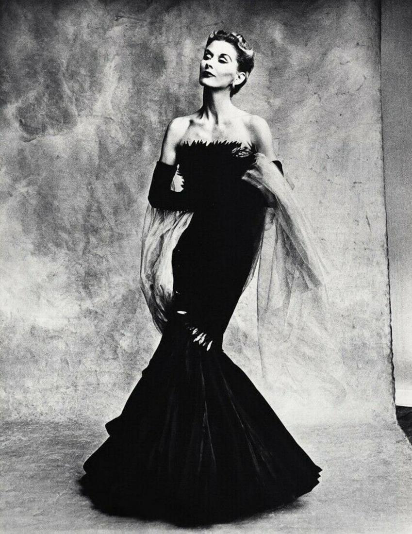 Irving Penn, 1950 Vogue Female Fashion Marcel Rochas: Photographer: Irving Penn (American, 1917 - 2009) - American photographer known for his fashion photography, portraits and still life compositions. His work has been exhibited internationally and is h