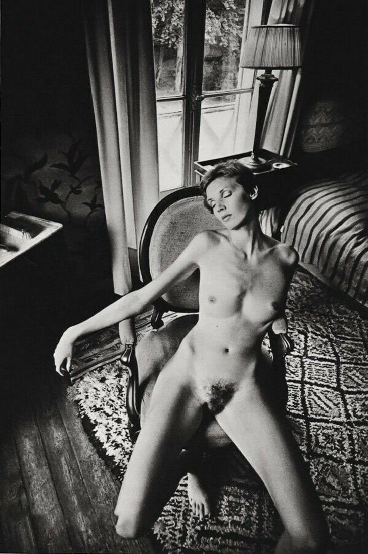 JEANLOUP SIEFF, Sleeping On Chair Paris 1976: Photographer: Jeanloup Sieff (French, 1933 - 2000) - French photographer critically acclaimed for his portraits, landscapes, nude studies and fashion imagery. He often made use of a wide angle lens, i