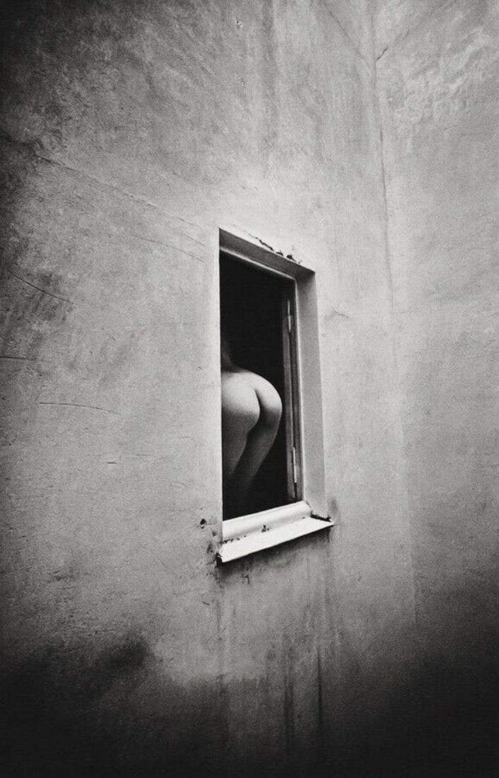 JEANLOUP SIEFF, Butt In Window Derriere 1975: Photographer: Jeanloup Sieff (French, 1933 - 2000) - French photographer critically acclaimed for his portraits, landscapes, nude studies and fashion imagery. He often made use of a wide angle lens, i
