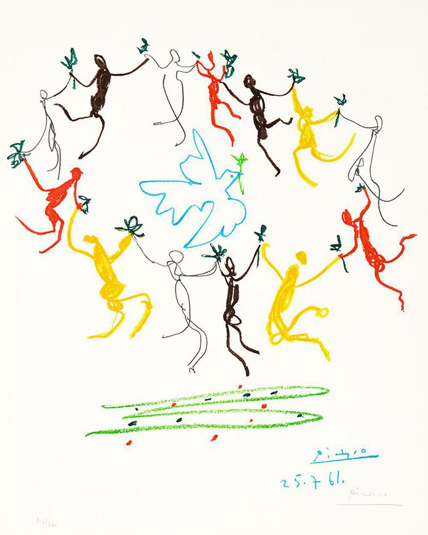 Pablo Picasso "Le Rhonde" Faxm. signed/ numbered litho: Artist: Pablo Picasso (After)Title: "Le Rhonde" Media: Offset LithographSigned: Facsimile SignatureEdition: limited edition of 500Size: 26" X 19.5"