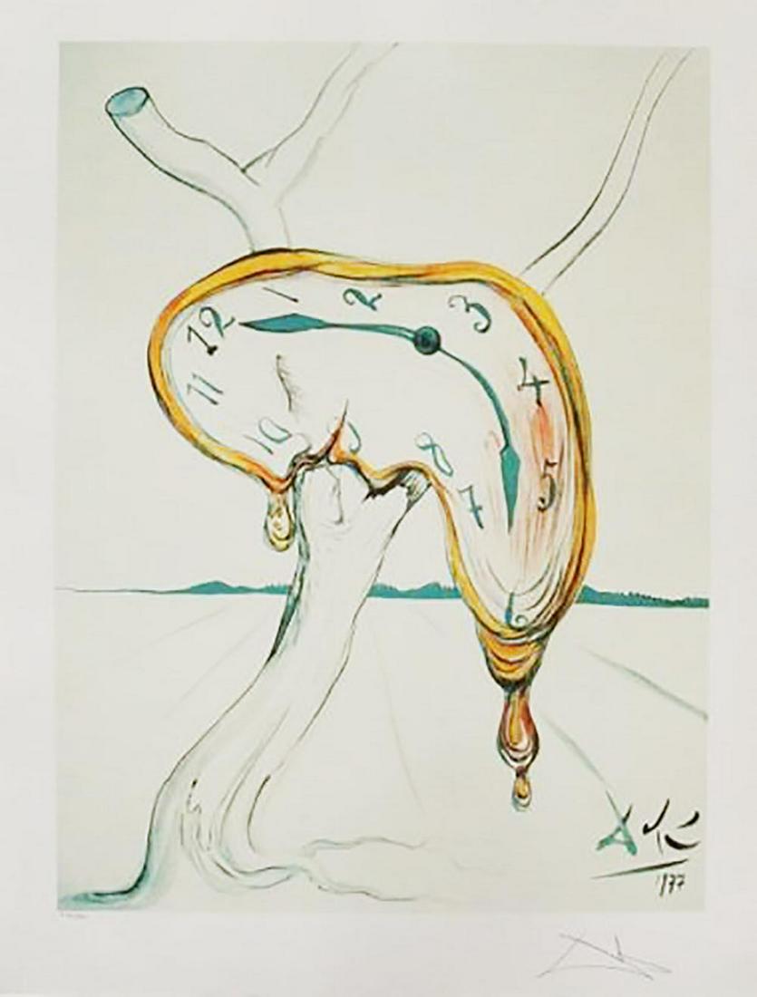 Salvador Dali "Tearful Soft Watch" faxm. Signed/Numbere: Artist: Salvador Dali (After)Title: "Tearful Soft Watch" Media: Offset Lithograph Signed: Facsimile Signature Edition: limited edition of 500 Size: 26" X 20"