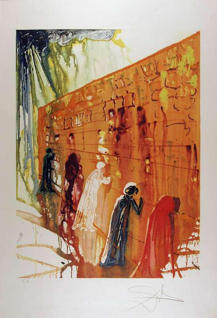 Salvador Dali, The Wailing Wall, faxm. signed/numbered: Artist: Salvador Dali (After)Title: "The Wailing Wall" Media: Offset Lithograph Signed: Facsimile Signature Edition: limited edition of 500 Size: 27" X 22"