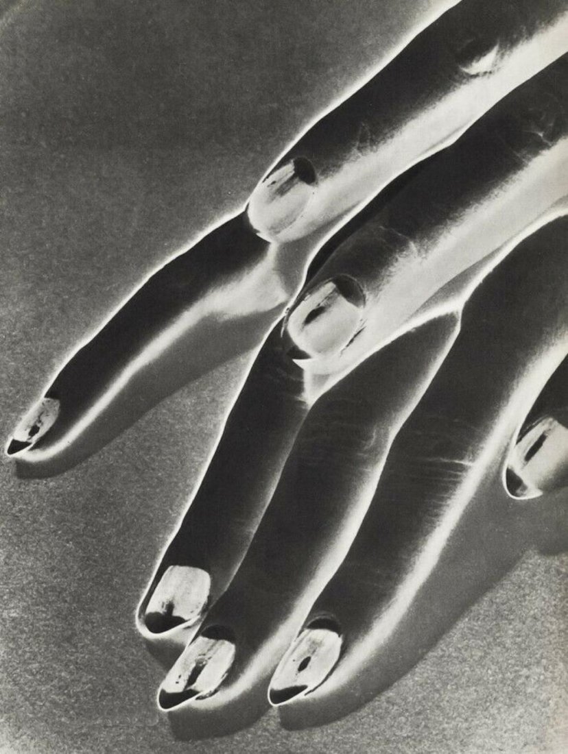 MAN RAY, 1930 Hands Nails Solarized Photo Gravure: Photographer: Man Ray (American born, 1890 - 1976) - Considered one of the most influential artists of the 20th century Man Ray lived most of his life in Paris, France. Best described as a modernist, 