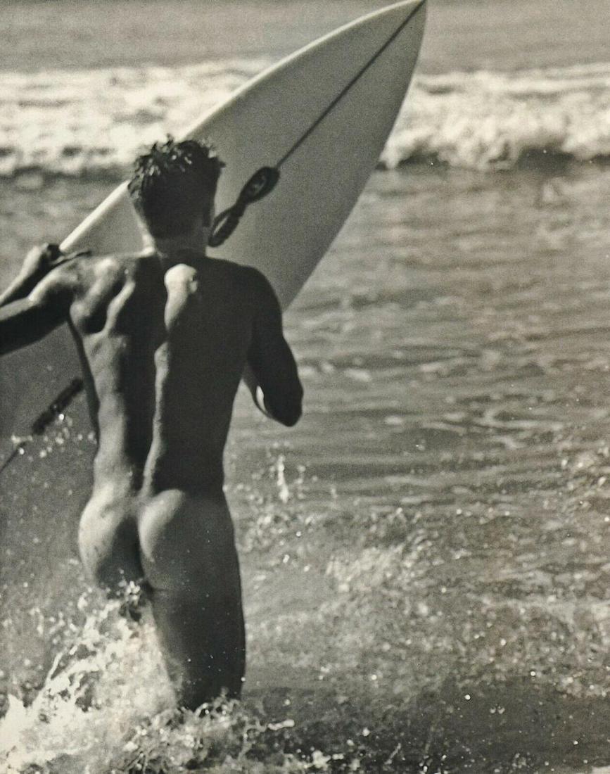 BRUCE WEBER, 1990 Male Surfer Beach: Photographer: Bruce Weber (American, b. 1946) - internationally renowned American fashion photographer best known for his racy, erotically charged imagery. Weber has shot the ad campaigns of Calvin Kl