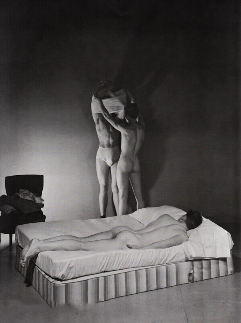 GEORGE PLATT LYNES, 1942 Three male model's: Photographer: George Platt Lynes (American 1907 - 1955) - Internationally renowned photographic artist - best known for portraiture, fashion, dance & nude studies.Subject: Male nude study Date Of Nega