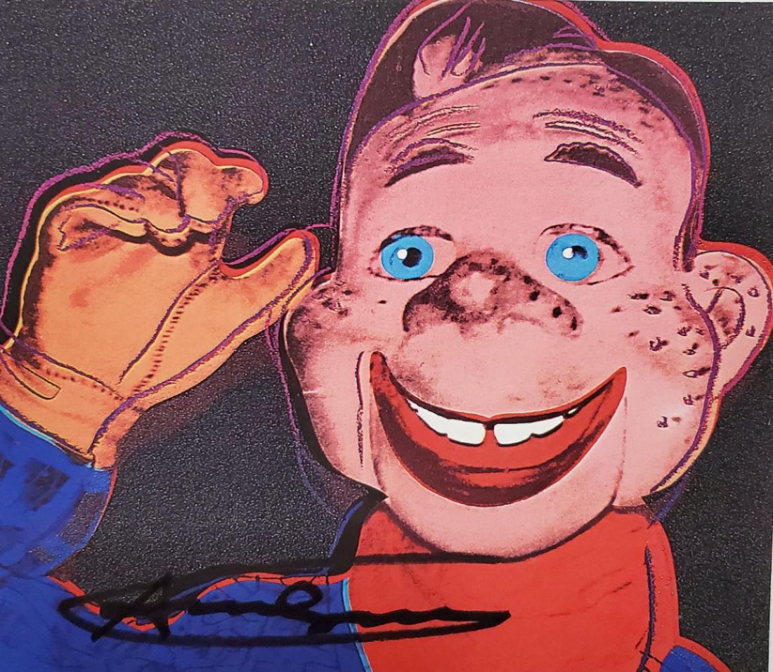 Andy Warhol Hand Signed Color Lithograph (Invitation): Andy Warhol Hand Signed Color Lithograph (Invitation) Howdy Doody . Image size: 7.09 in. (18.00 cm.) (height) by 7.09 in. . LFA/WKA is not responsible for any errors or omissions to any lots. All sale