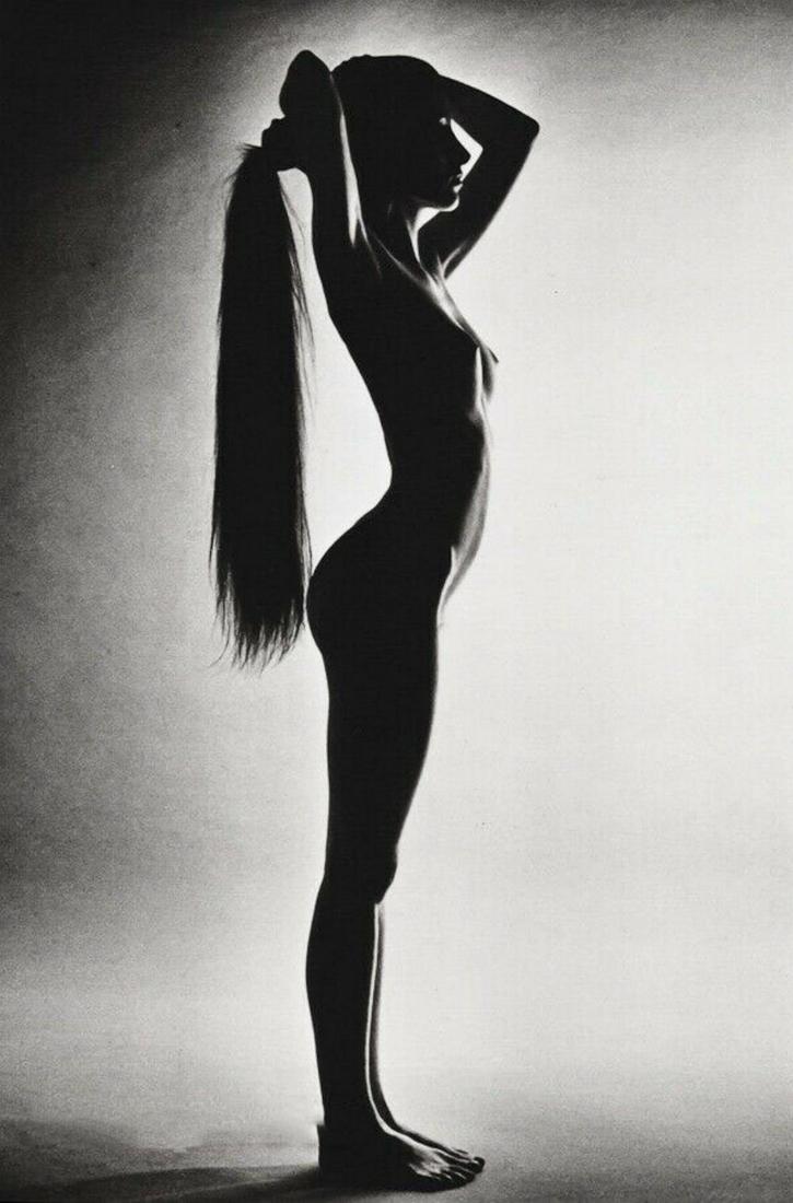JEANLOUP SIEFF, Female Nude Silhouette 1974: Photographer: Jeanloup Sieff (French, 1933 - 2000) - French photographer critically acclaimed for his portraits, landscapes, nude studies and fashion imagery. He often made use of a wide angle lens, i