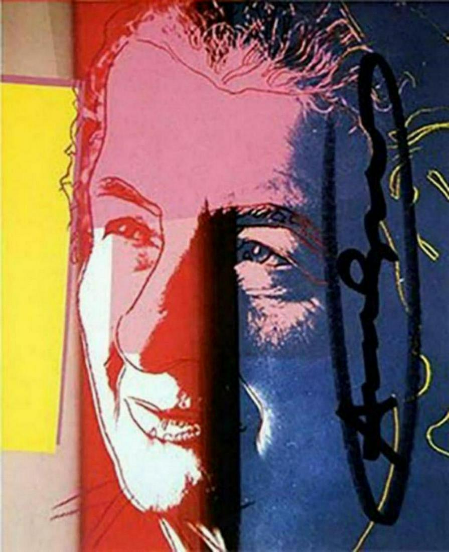 Andy Warhol, Golda Mair Ten Portraits of Jews signed: Andy Warhol, Golda Mair From TEN PORTRAITS OF JEWS OF THE TWENTIETH CENTURY. EXHIBITION signed offset lithograph Paper Size: 7 x 5.1/2 in Images Size: 7 x 5.1/2 in Frame Approx: 14 x 12 inces.