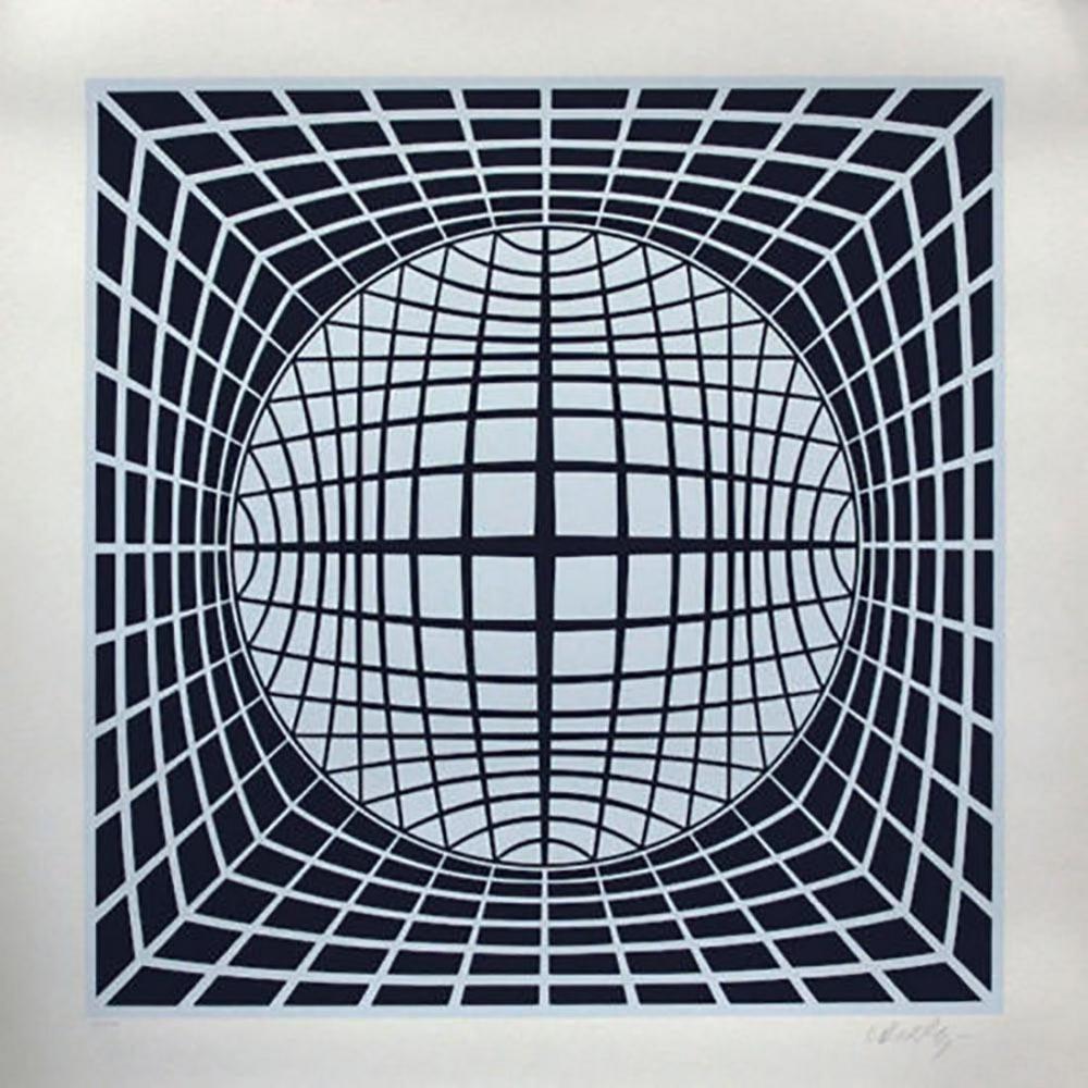 VASARELY, serigraph TER UR, Signed & Numbered: This is Victor Vasarely's TER UR, a limited edition serigraph, numbered HC /25 Most collectible number and hand-signed by the artist. Printed at Atelier Arcay in Paris, France. Now out of print. Publi