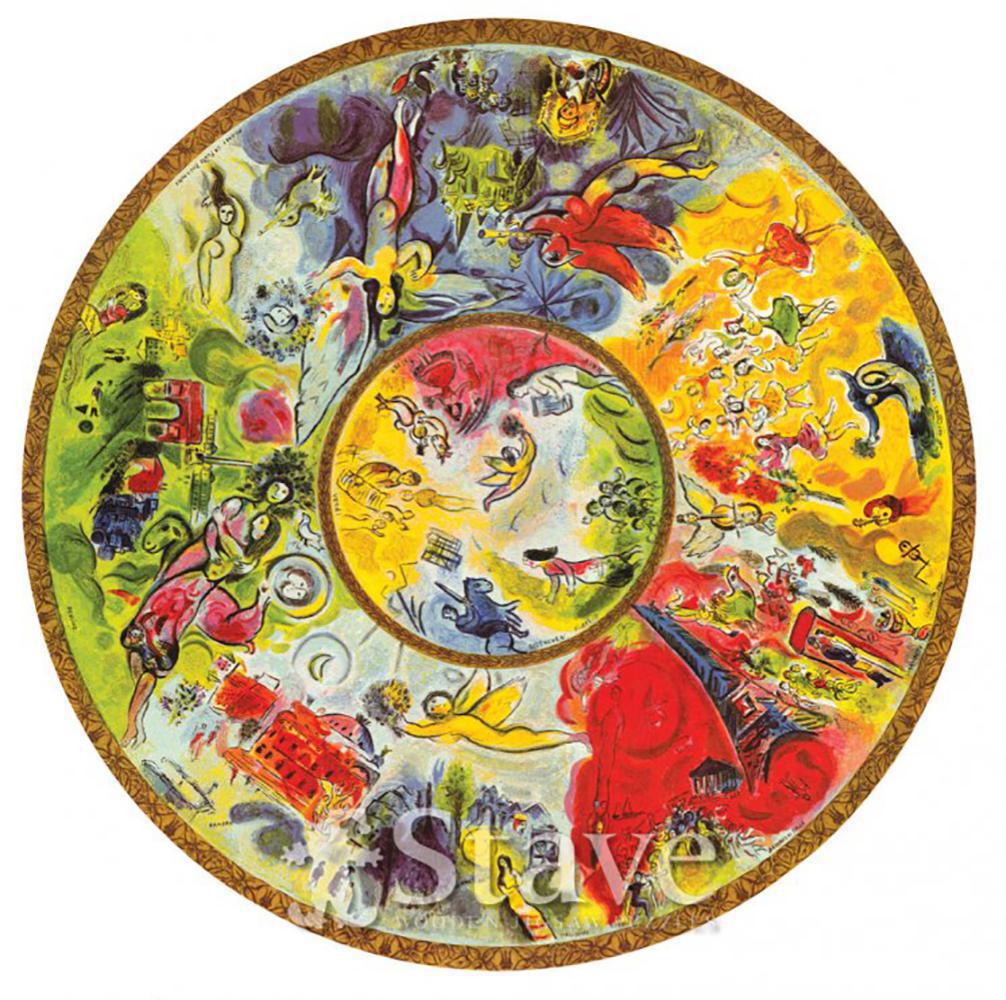 Marc Chagall "Paris Opera Ceiling" Faxm. signed/number: Artist: Marc Chagall (After)Title: "Paris Opera Ceiling" Media: Offset Lithograph Signed: Facsimile Signature Edition: limited edition of 500 Size: 25" X 35"