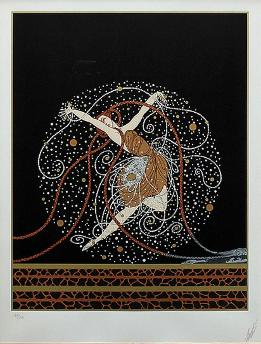 Erte, Ondee - 1983, Serigraph Signed & numbered: "Ondee" by Erte. Description: Signed & numbered in pencil, edition 172/300 Type: Limited Edition. Media: Serigraph on Paper. Image Dimensions: 30 x 22" Year Produced: 1983. Edition Size: 300 Numbered,