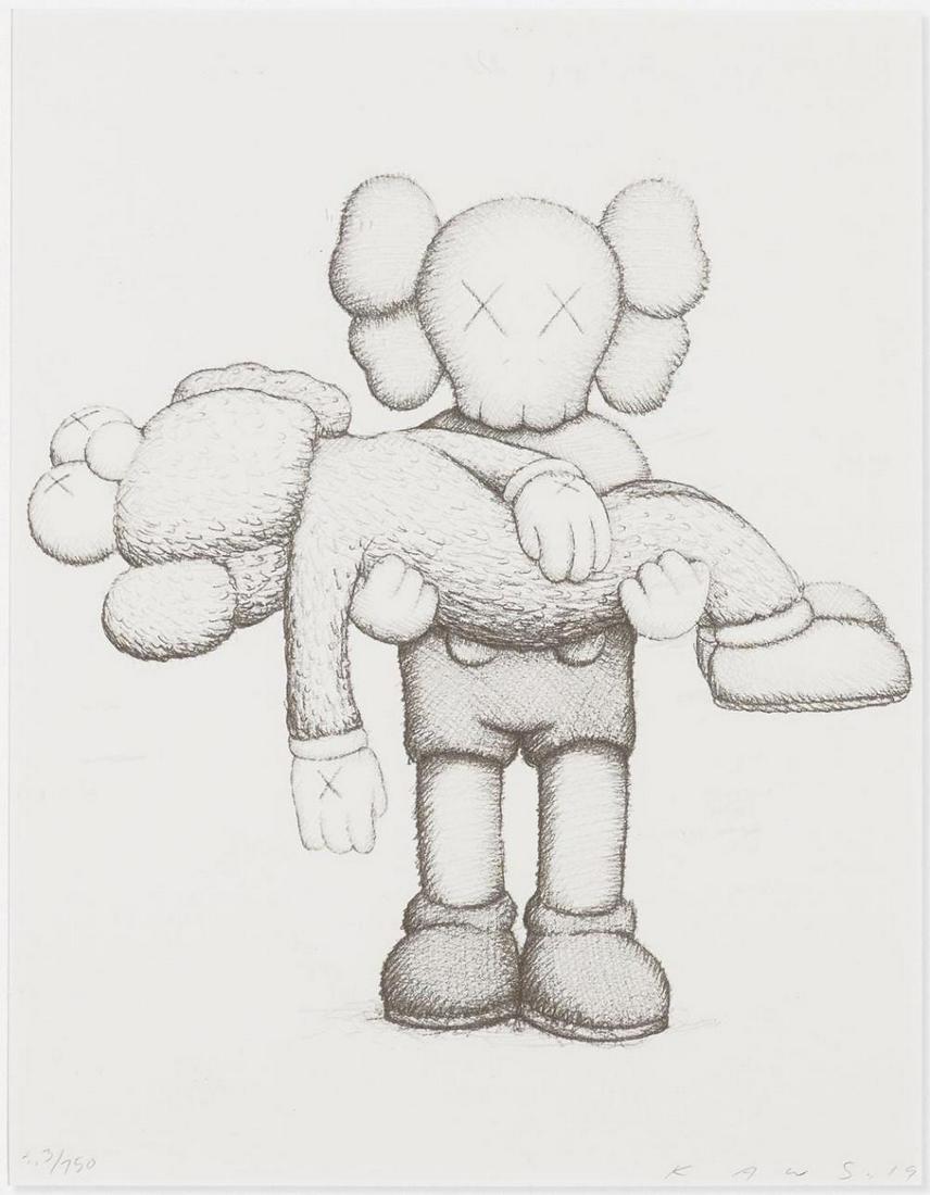 KAWS, Companionship, ScreenPrint Signed & Numbered: KAWS (Brian Donnelly) Companionship in the Age of Loneliness 2019, screenprint on Arches Aquarelle paper 14.5 h X 11.25 w in (37 X 29 cm) Measurements are of sight. Signed, dated and numbered to lower