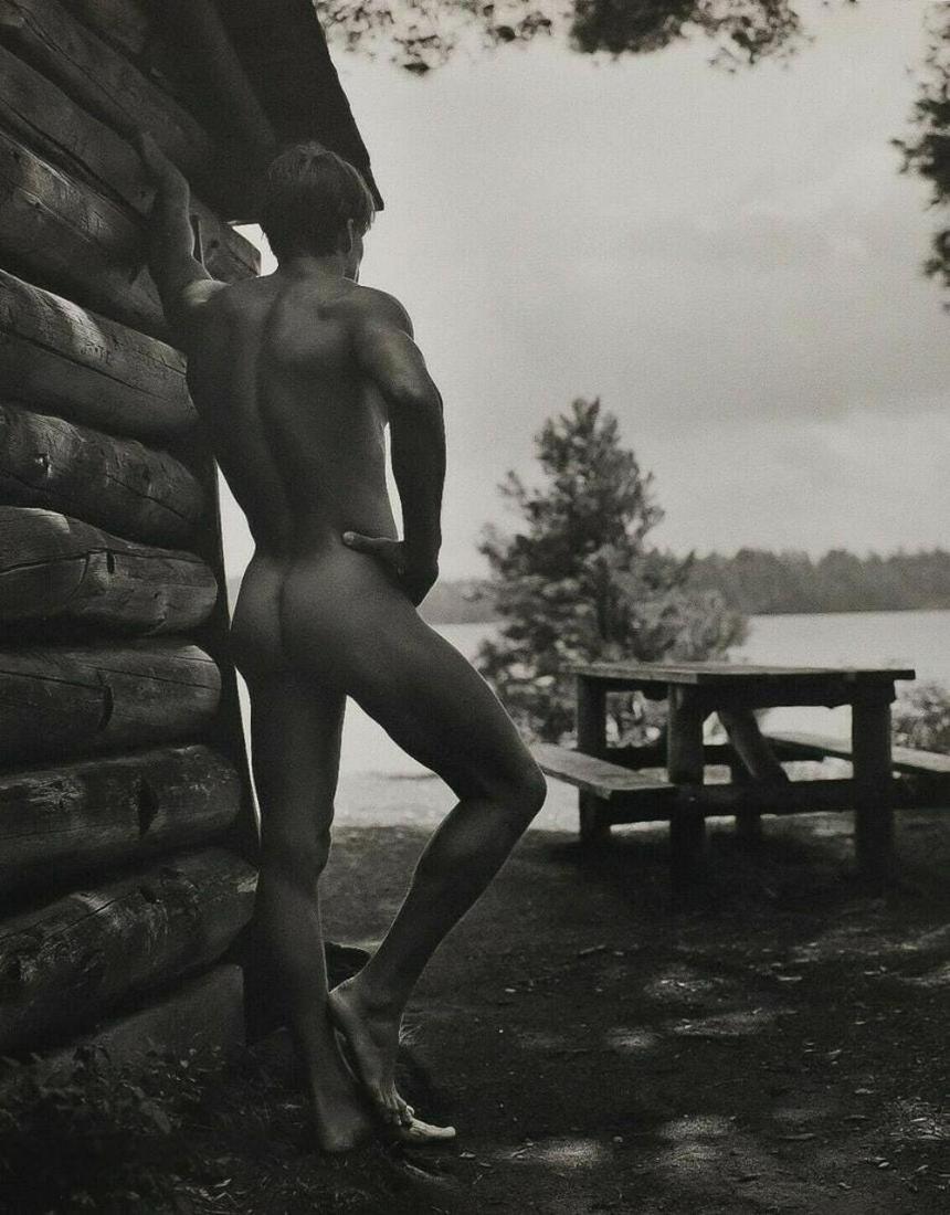 BRUCE WEBER, PAUL Log Cabin Adirondack - 1988: Photographer: Bruce Weber (American, b. 1946) - internationally renowned American fashion photographer best known for his racy, erotically charged imagery. Weber has shot the ad campaigns of Calvin Kl