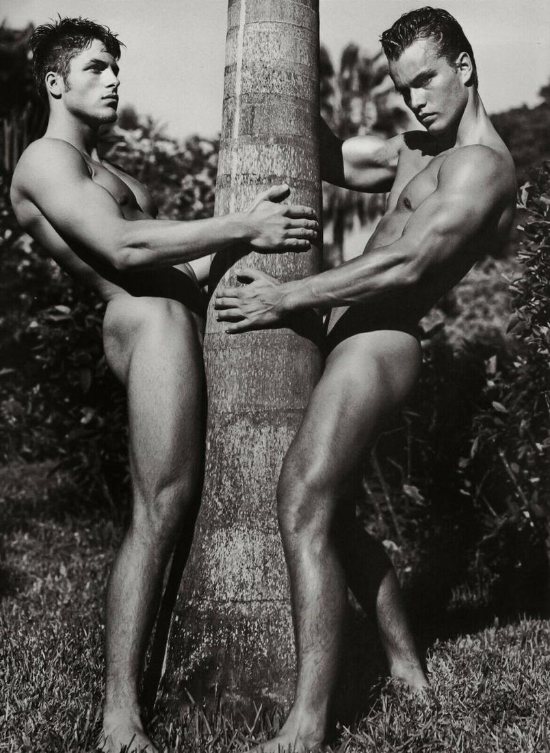 BRUCE WEBER, Palm Tree Florida, Photo Engraving 1992: Photographer: Bruce Weber (American, b. 1946) - internationally renowned American fashion photographer best known for his racy, erotically charged imagery. Weber has shot the ad campaigns of Calvin Kl