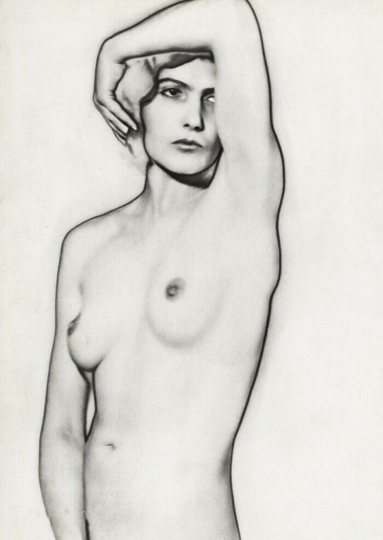 MAN RAY Surreal Female Nude NATASHA 1930: Title: "Natasha (positive)"Subject: Surreal female nude study - solarized. Date Of Negative: circa 1930Type Of Print: Authentic Vintage Sheet Fed Photogravure/Hliogravure. Date Of Print: 1934. Paper: 