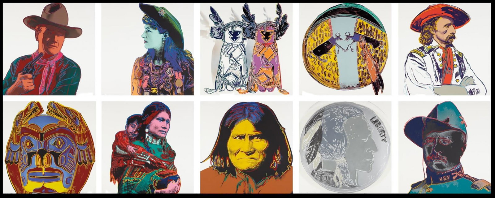 ANDY WARHOL, Cowboys and Indians (F. & S. II.377-386): ANDY WARHOL, Cowboys and Indians (F. & S. II.377-386) the complete set of ten screen prints in colors Proof outside the edition of 250, 1986 Unsigned and unnumbered, on Lenox Museum Board. Each piece 