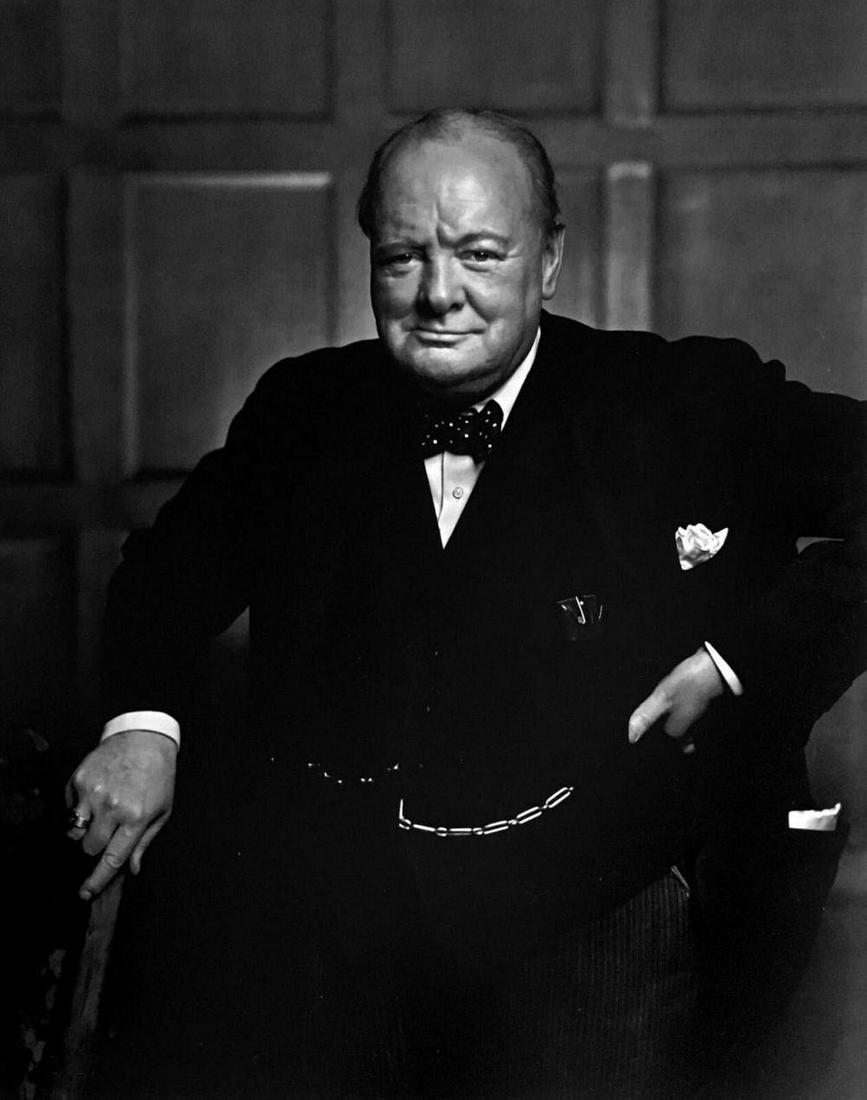 YOUSUF KARSH, WINSTON CHURCHILL Portrait - 1941: Photographer: Yousuf Karsh (Armenian born Canadian, 1908 - 2002) - Internationally renowned Canadian photographer best known for iconic portraits of historical figures including world leaders, artists