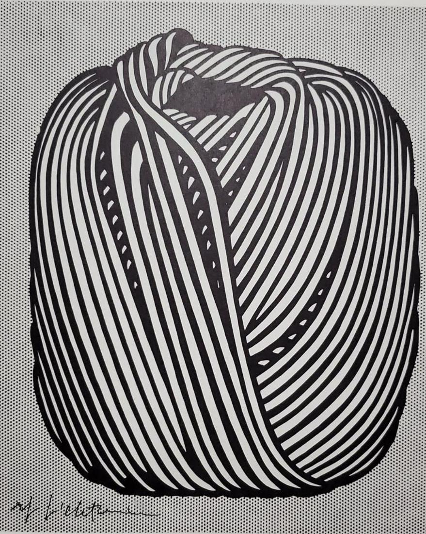 Roy Lichtenstein, Ball of twine, 1963 - hand signed: Roy Lichtenstein, Ball of twine, 1963, Book page offset lithograph hand signed Image size: 11 x 11 inch. Frame Approx: 18" x 18"