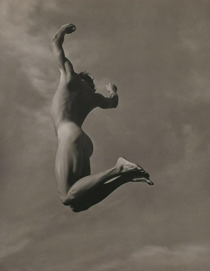 BRUCE WEBER, 1989 Jumping Mid Air: Photographer: Bruce Weber (American, b. 1946) - internationally renowned American fashion photographer best known for his racy, erotically charged imagery. Weber has shot the ad campaigns of Calvin Kl