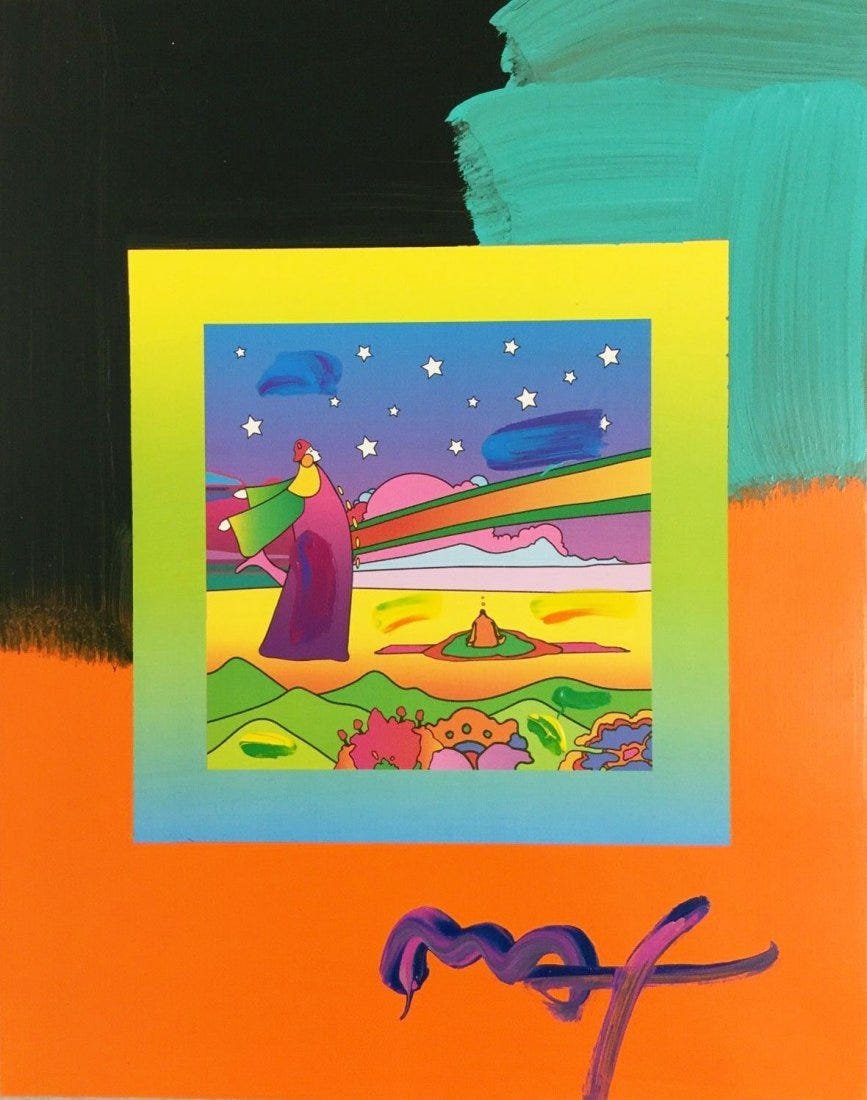 Peter Max, "Sages Stars" Large original mixed media (1 of 3)