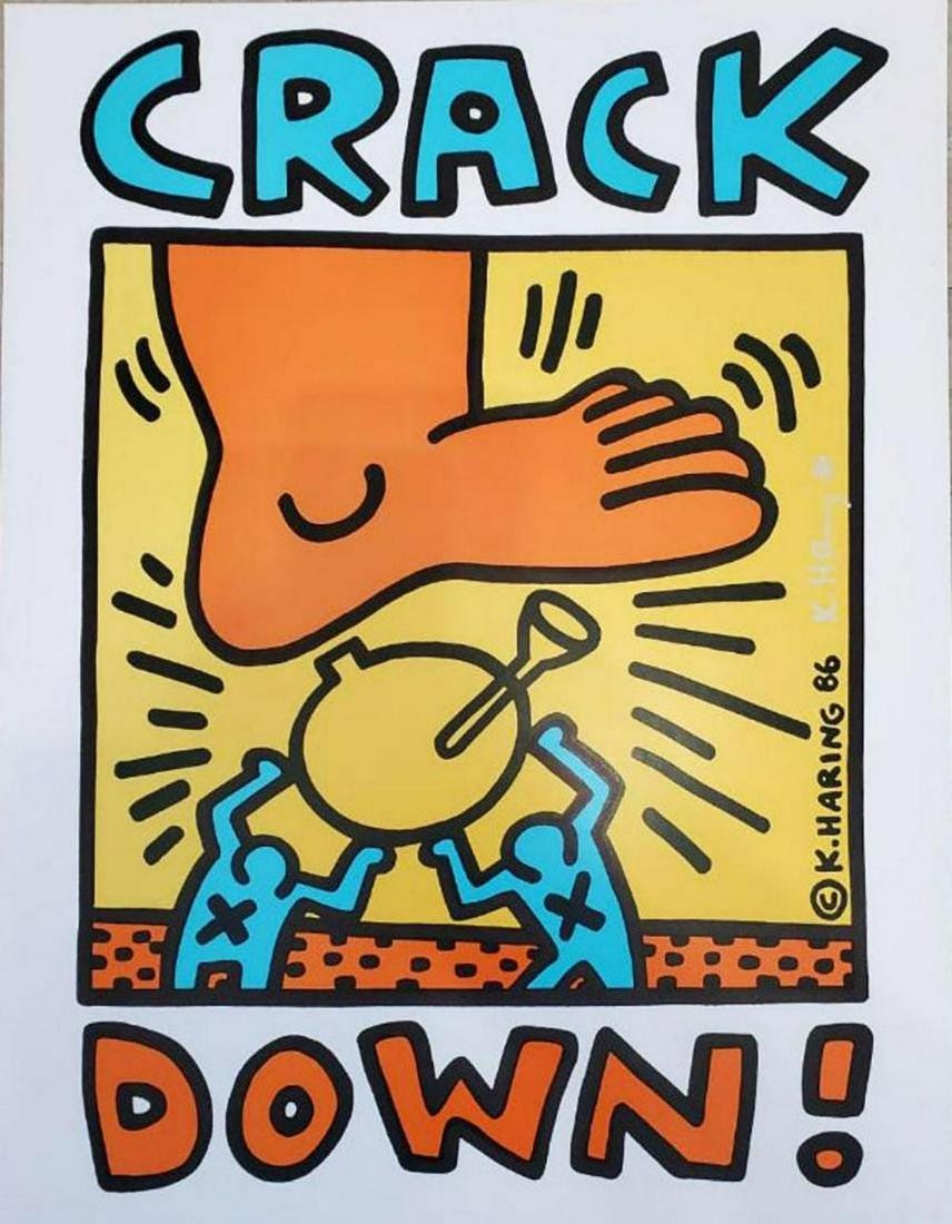 Keith Haring - Crack Down Hand signed lithograph 1986 (1 of 2)