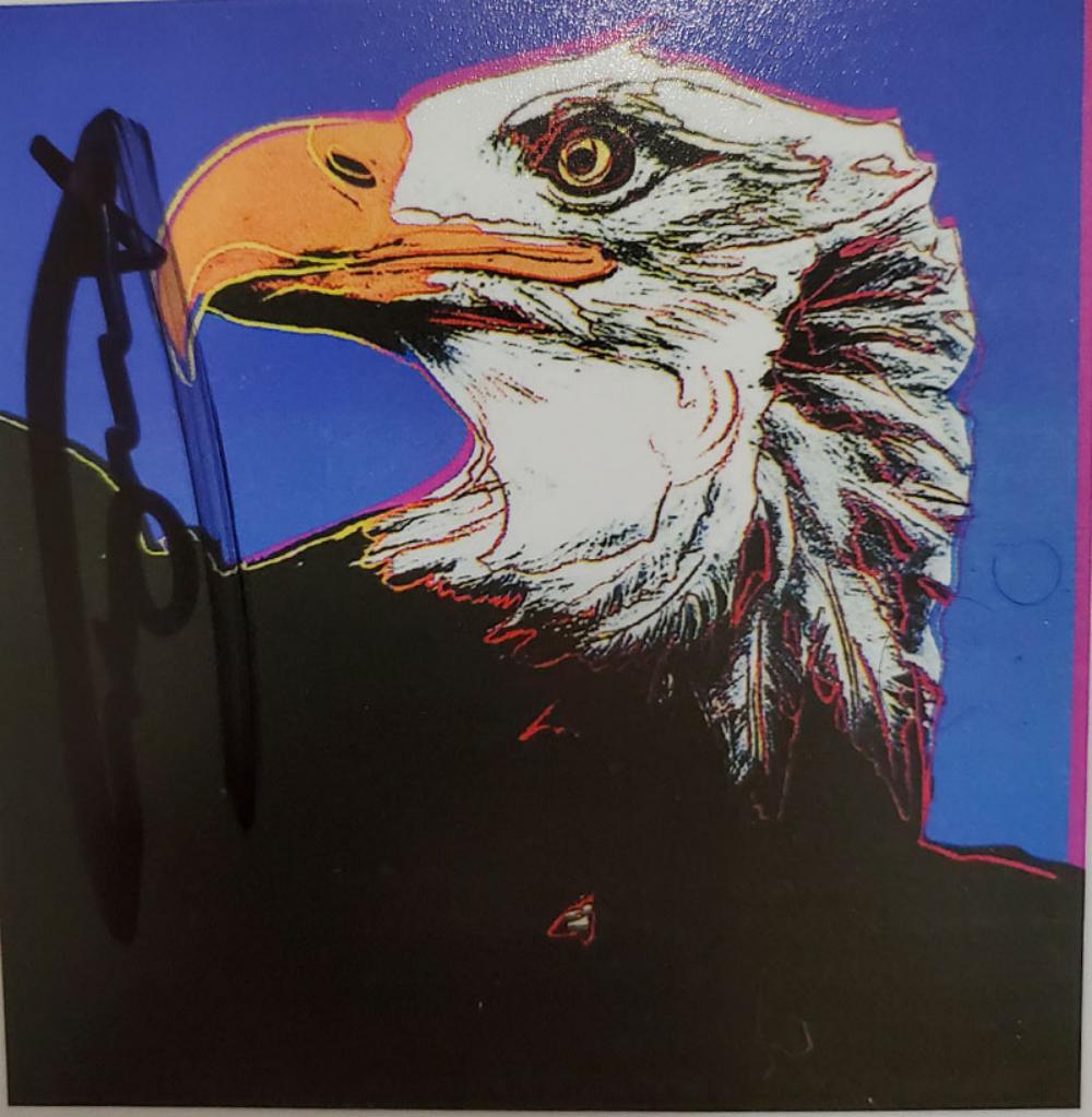 Andy Warhol Bald Eagle Hand Signed Endangered Species: Artist: Andy Warhol Title: Bald Eagle Endangered Specie Announcement Signed Invitation Medium: Lithograph Hand Signed by Warhol Size: 6" x 4.25" Signed: Hand Signed by Warhol Year: 1983 Edition: Limit