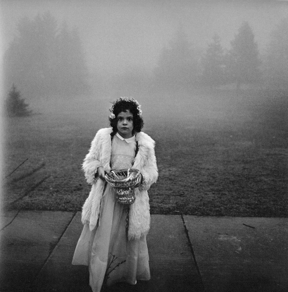 DIANE ARBUS - A Flower Girl at a Wedding, 1964: Photographer: Diane Arbus Born: March 14, 1923, New York, New York, United States. Died: July 26, 1971, Westbeth Artists Housing, New York, United States. Diane Arbus was an American photographer. Arb