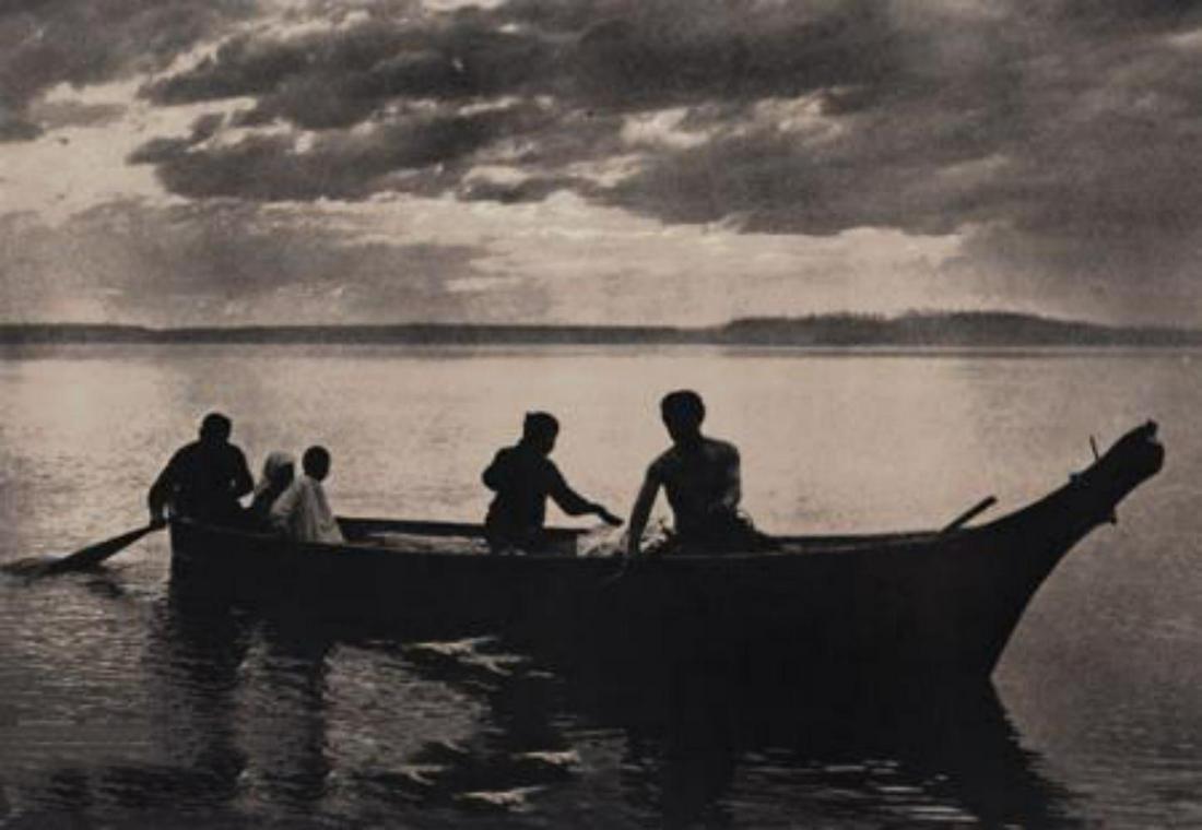 EDWARD CURTIS Native American Indian Canoe 1900 (1 of 1)
