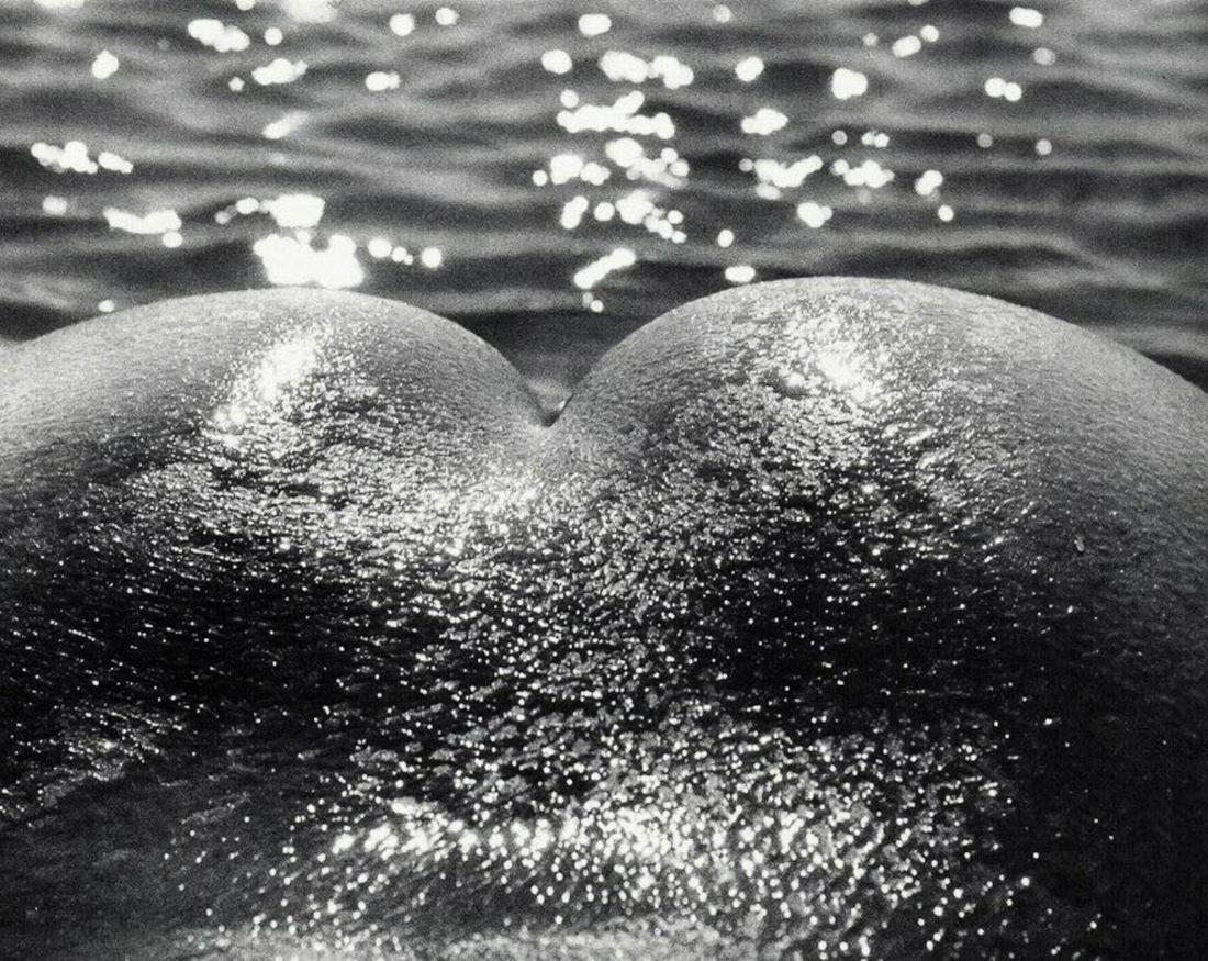 LUCIEN CLERGUE, Nude Woman Beach Abstract, 1960's: Photographer: Lucien Clergue (France, 1934 - 2014) - renowned French photographer with a diverse body of work, he is perhaps best known for his dynamic female nude studies in and around water which of