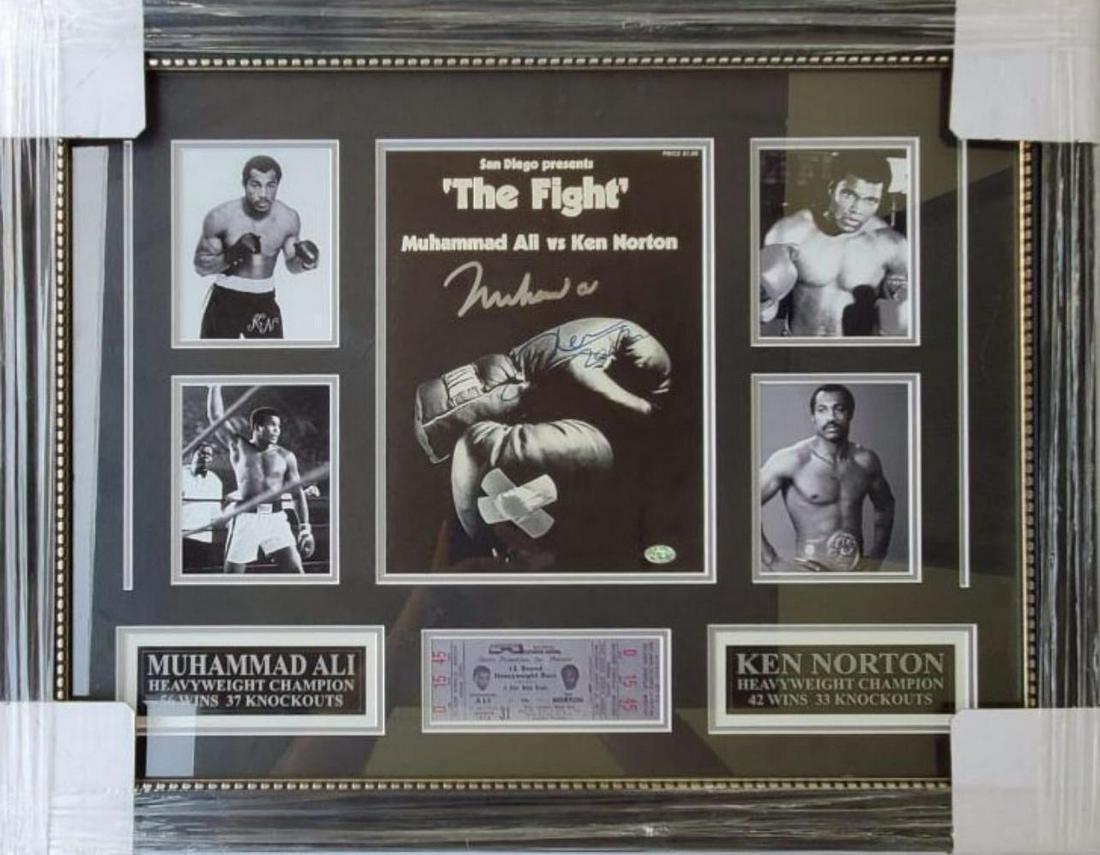 MUHAMMAD ALI & KEN NORTON AUTOGRAPHED FRAMED W/COA (1 of 2)