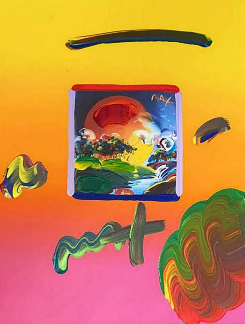Peter Max, "Beyond Borders" original mixed media (1 of 2)
