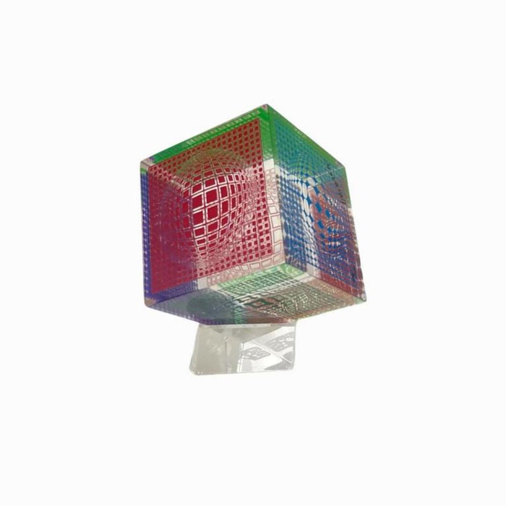Victor Vasarely, Multi Wave Cube, Acrylic Glass (1 of 4)