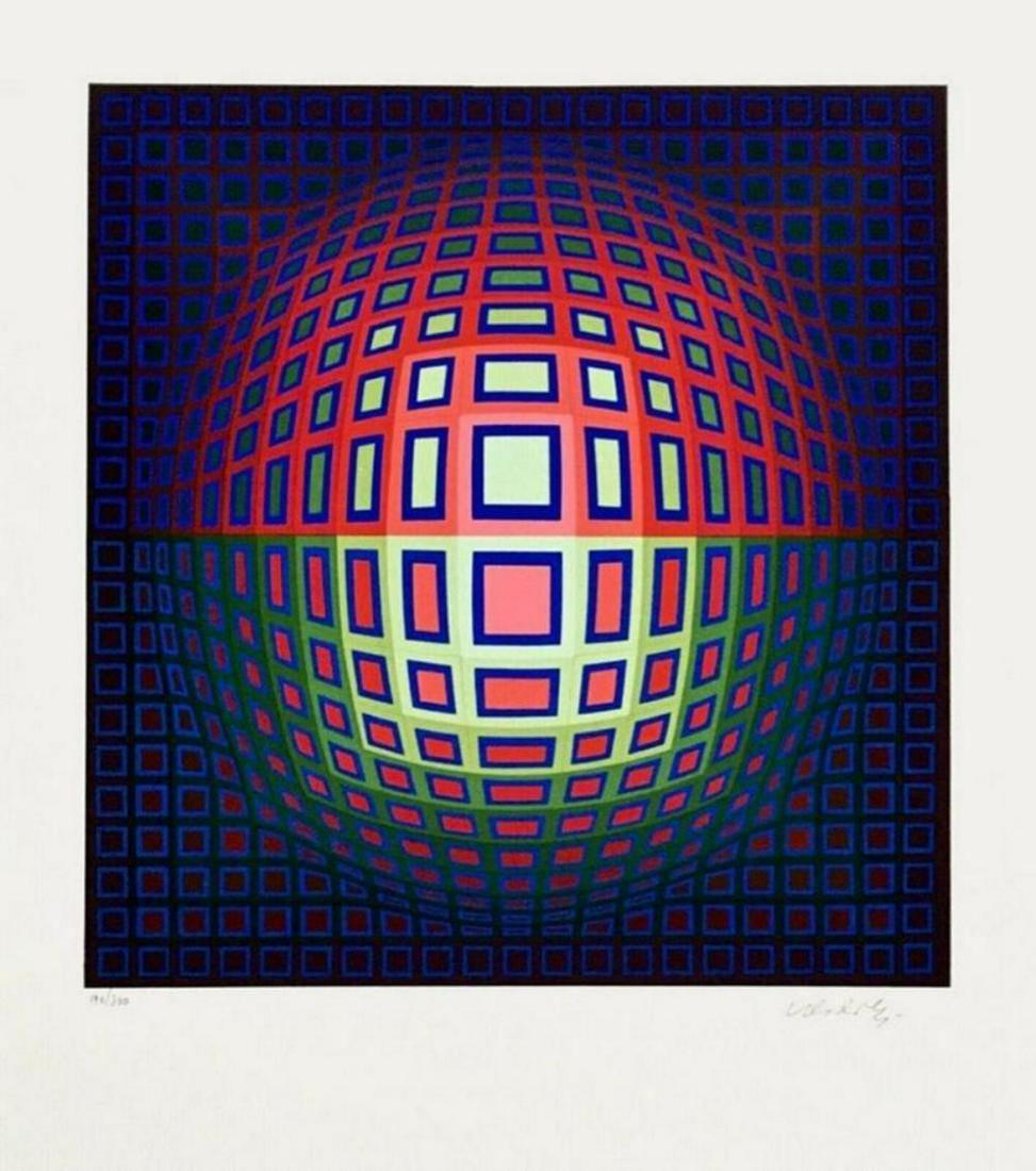 Victor Vasarely - Pink Composition, Signed & numbered (1 of 1)