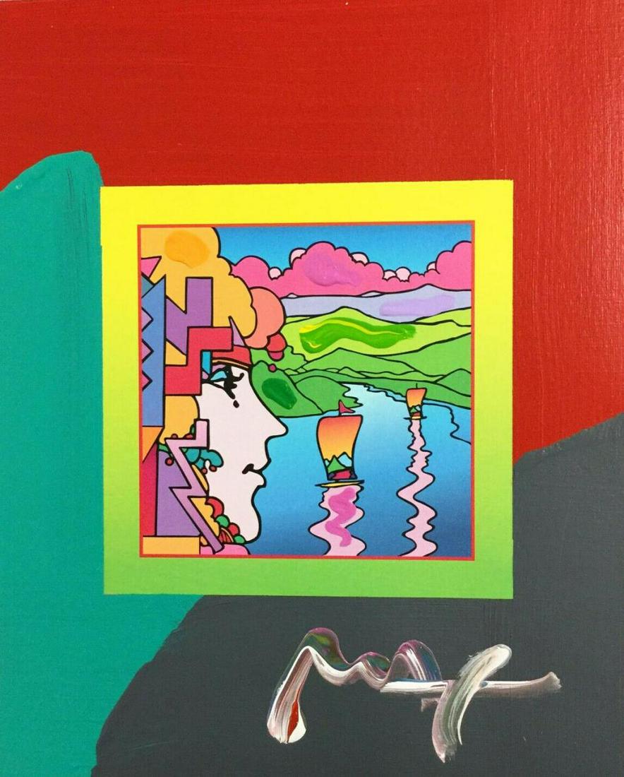 Peter Max, "Geometric Sailboat" original mixed media (1 of 3)
