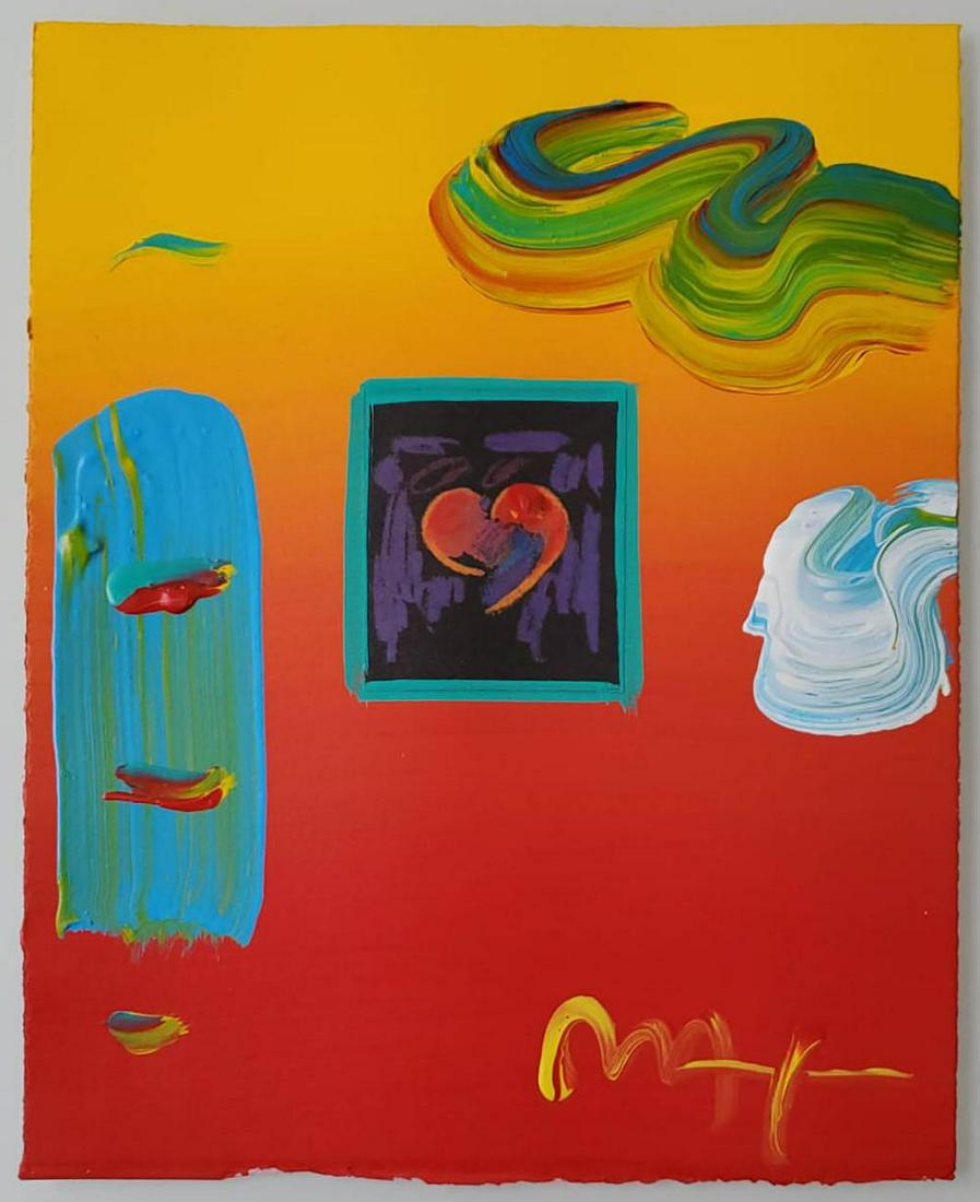 Peter Max, "Heart" original mixed media (1 of 2)