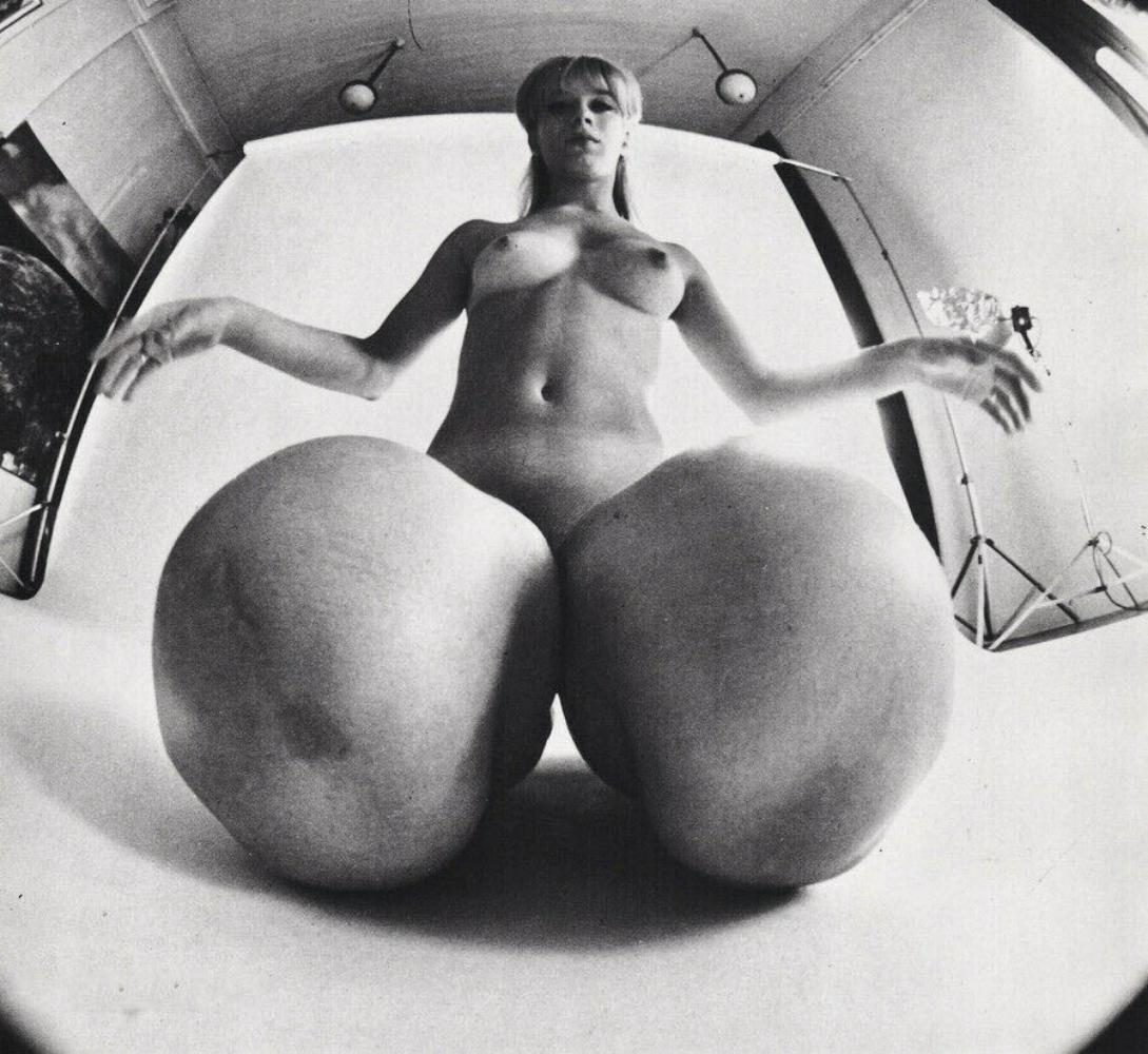 Philippe Halsman, 1950 Surreal Female Nude Fish Eye: Photographer: Philippe Halsman (Latvia born American, 1906 - 1979) - internationally renowned portrait and fashion photographer, one of the most important and influential photographers from the 1940's