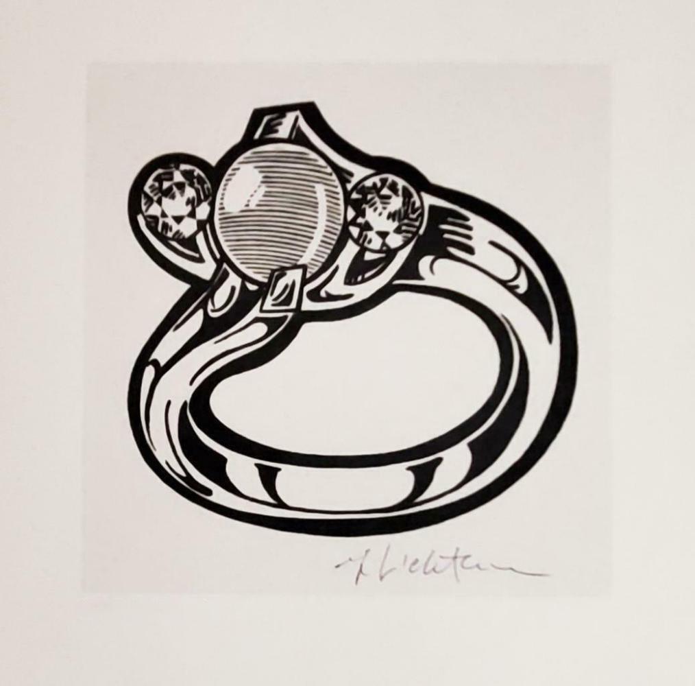 ROY LICHTENSTEIN, The ring 1961, Hand signed lithograph (1 of 1)