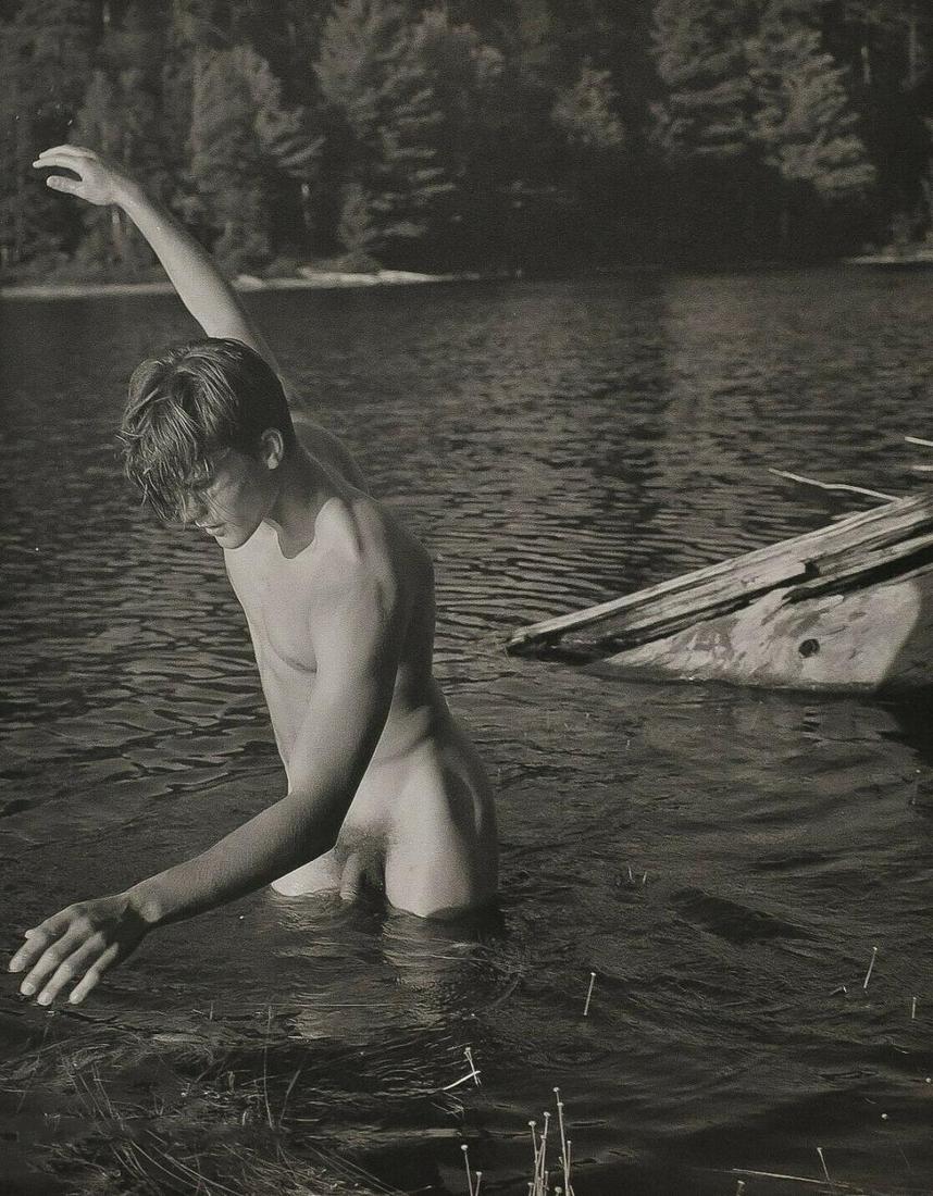 BRUCE WEBER "Tom, Adirondack Park, New York - 1988": Photographer: Bruce Weber (American, b. 1946) - internationally renowned American fashion photographer best known for his racy, erotically charged imagery. Weber has shot the ad campaigns of Calvin Kl