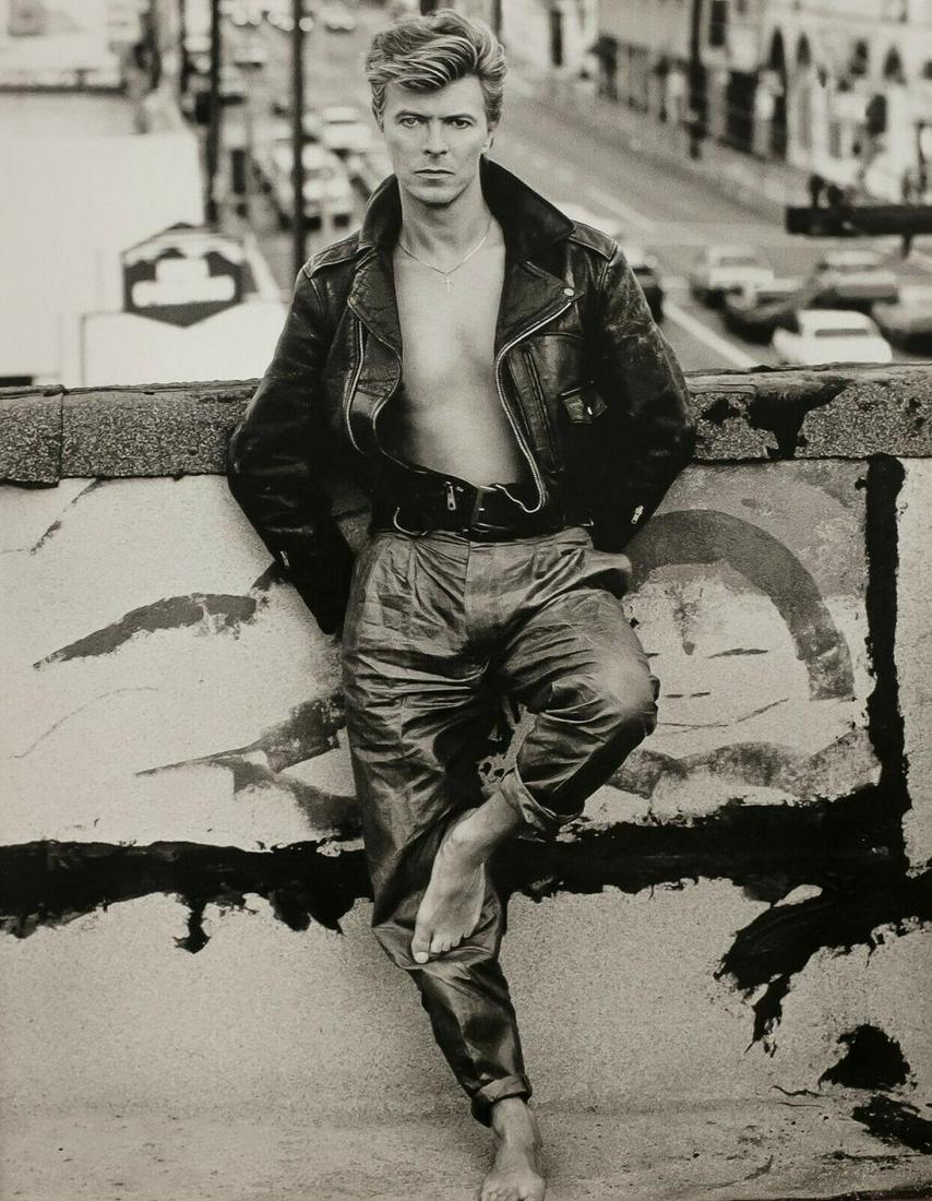 HERB RITTS, "David Bowie, Los Angeles" 1987: Photographer: Herbert "Herb" Ritts (American, 1952 - 2002) - renowned fashion, art and celebrity photographer. Subject: "David Bowie, Los Angeles". Date Of Negative: 1987 Type Of Print: Fine Duotone P