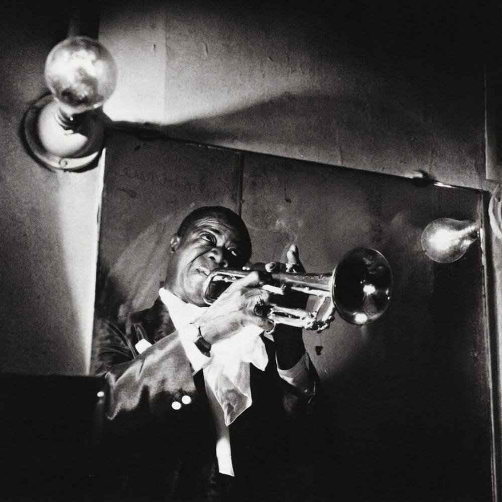 JEANLOUP SIEFF, LOUIS ARMSTRONG, 1955: Photographer: Jeanloup Sieff (French, 1933 - 2000) - French photographer critically acclaimed for his portraits, landscapes, nude studies and fashion imagery. He often made use of a wide angle lens, i