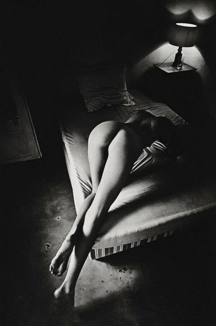 JEANLOUP SIEFF, 1976 (Ile de Re) Nu mou sans un lilas: Photographer: Jeanloup Sieff (French, 1933 - 2000) - French photographer critically acclaimed for his portraits, landscapes, nude studies and fashion imagery. He often made use of a wide angle lens, i