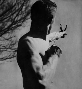 Pierre Boucher, 1930's Young Male With Slingshot: Photographer: Pierre Boucher (France, 1908 - 2000) - prolific and internationally renowned photographer of the twentieth century. Boucher is perhaps best known as a pioneer of modernism in photographi