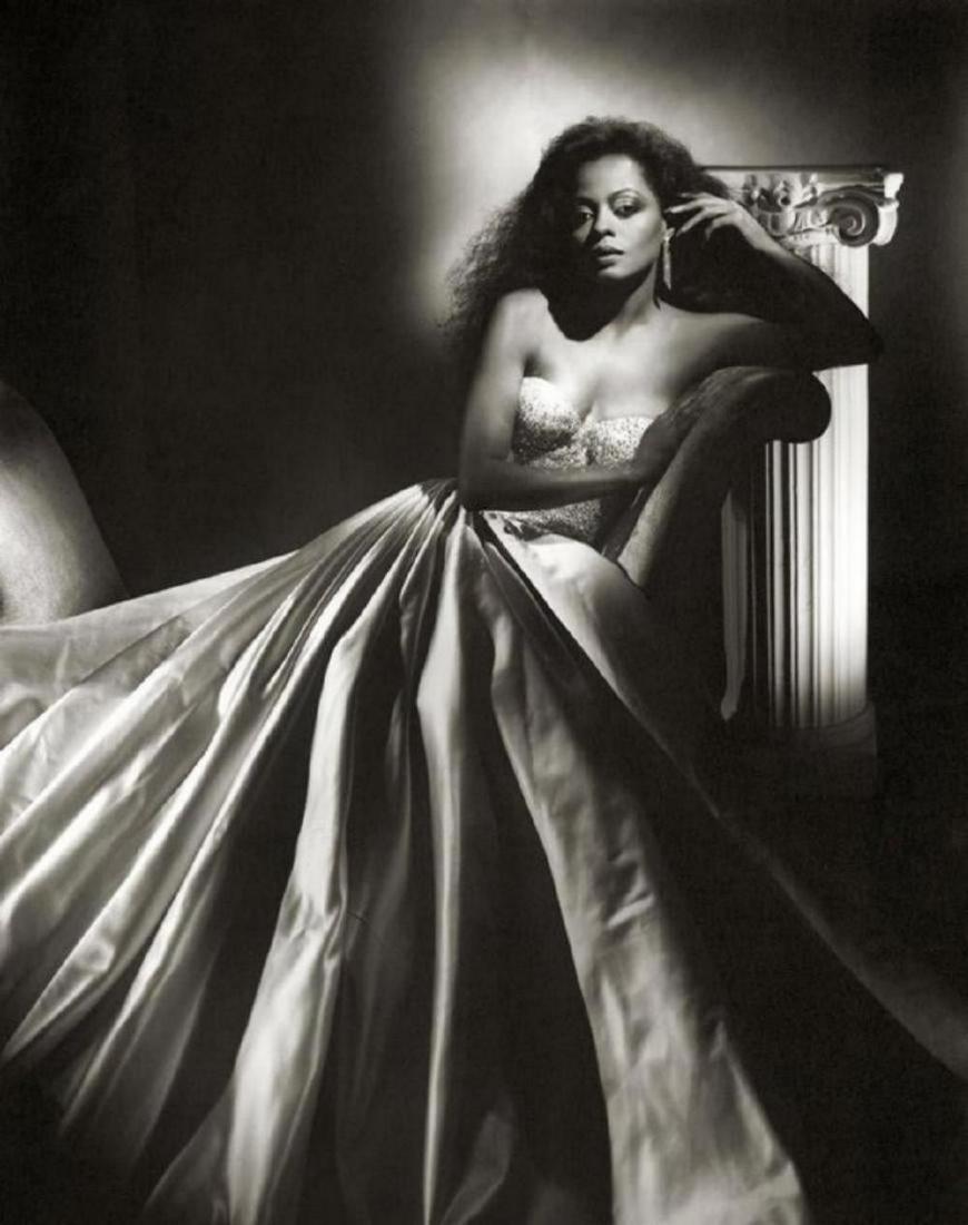 GEORGE HURRELL - Diana Ross - 1985: Photographer: GEORGE HURRELL Subject: Diana Ross - art deco Date Of Negative: 1985 Type Of Print: Vintage Photogravure. Date Of Print: 1990 Paper: Medium weight, satin/matte finish Print Origin: USA P