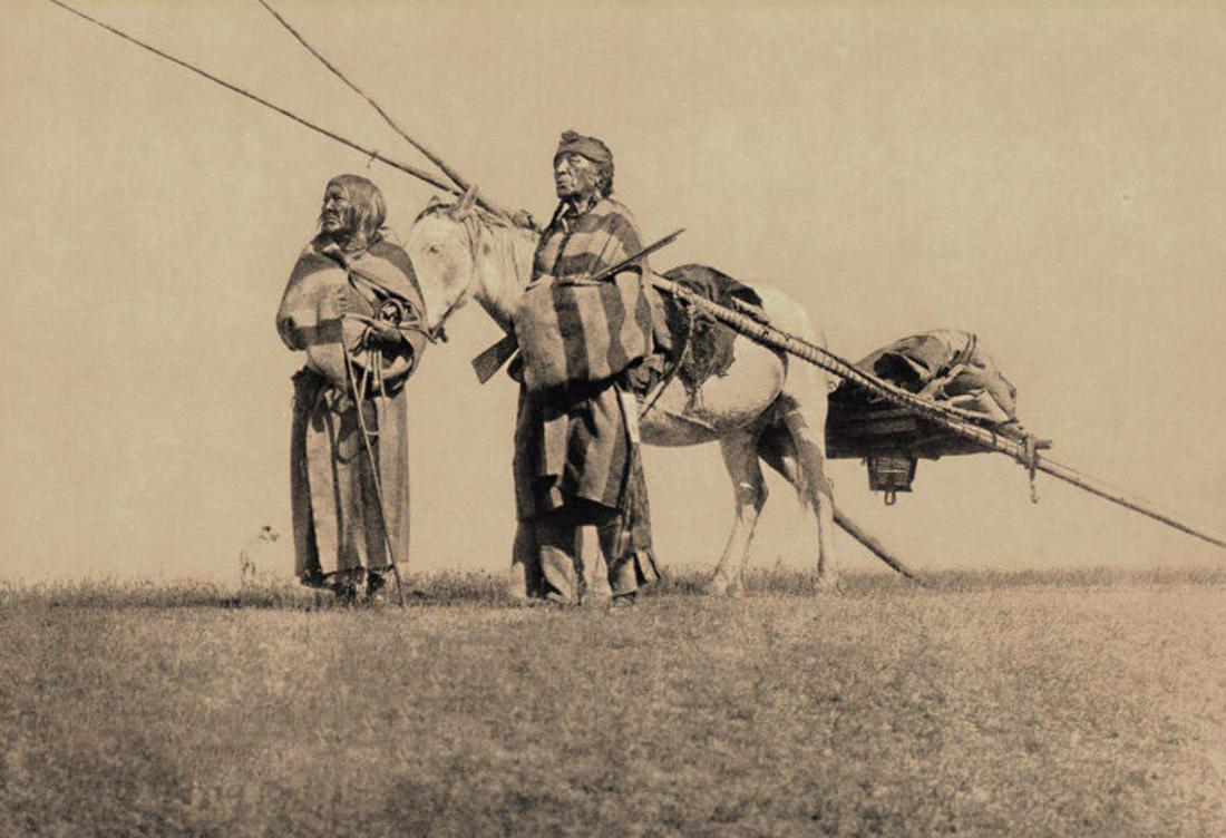 EDWARD CURTIS, American Indian Horse Travois Sled 1900 (1 of 1)