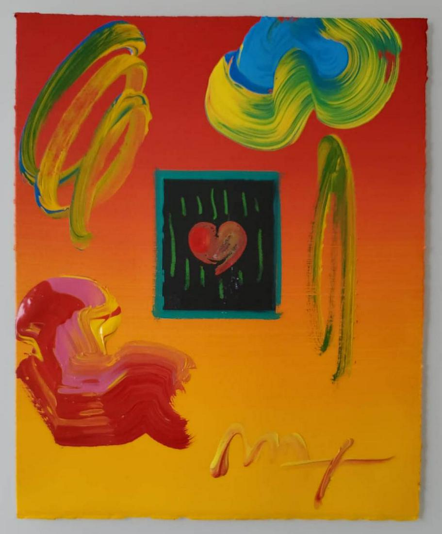 Peter Max, "Heart" original mixed media (1 of 2)