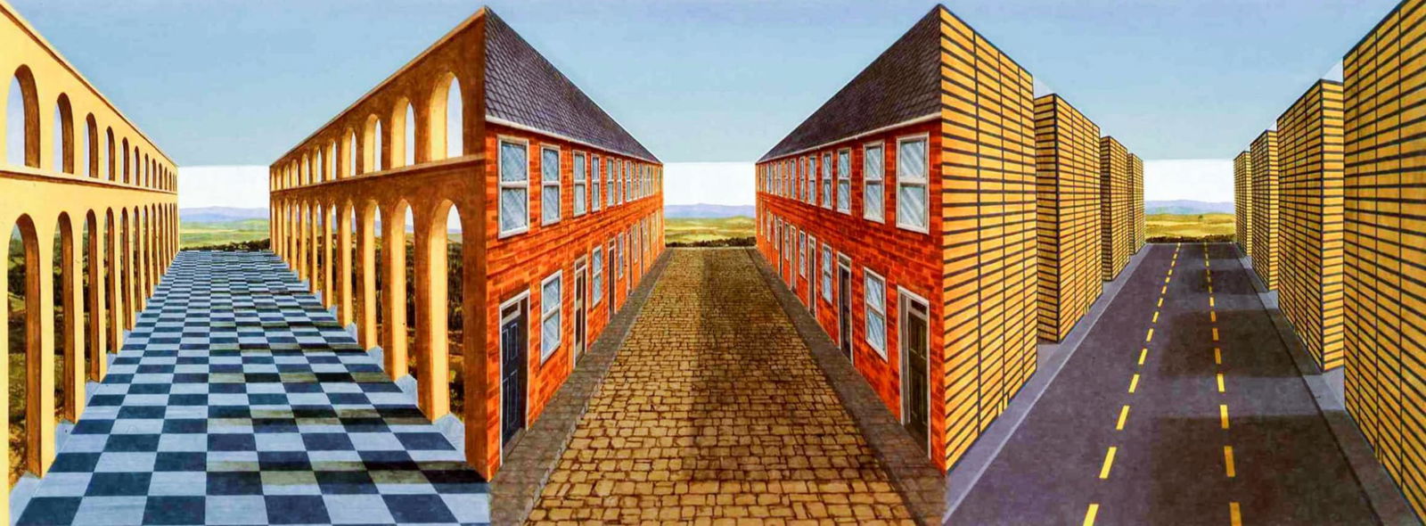 Patrick Hughes Architecture, 3D Hand painted multiple (1 of 1)